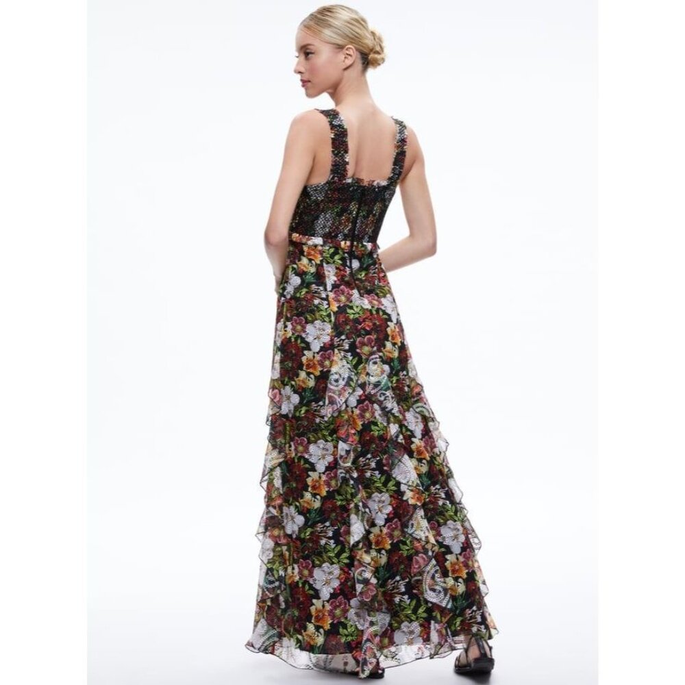 Alice + Olivia Rue Godet Maxi Dress 4 NWT $695 - Picture 2 of 11